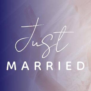 Just Married   Bruiloft Classic Elegant Wit Raamsticker