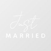 Just Married | Bruiloft Classic Elegant Wit Raamsticker (Vel)