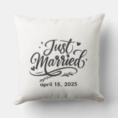 Just Married Decorative Throw Pillow with Wedding  Kussen (Achterkant)
