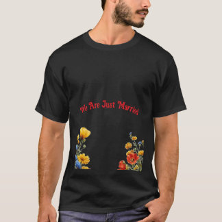 Just Married Esthetische Sticker - Huwelijksvibes T-shirt