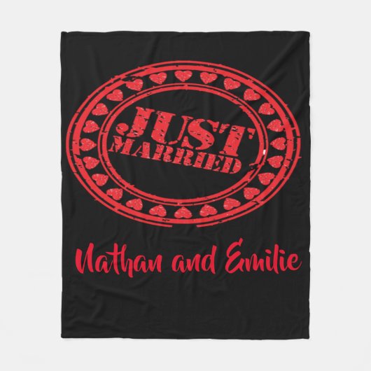 Just married fleece deken (Voorkant)