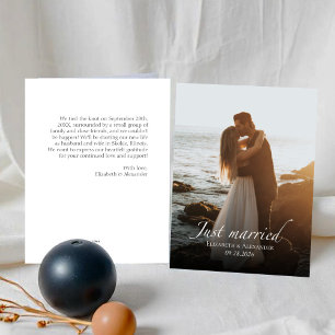 just married Huwelijksfoto aankondiging