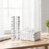 "Just Married" Icon Pattern Wrapping Paper Cadeaupapier