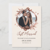 just married | Lente bruiloft foto aankondiging (Voorkant)