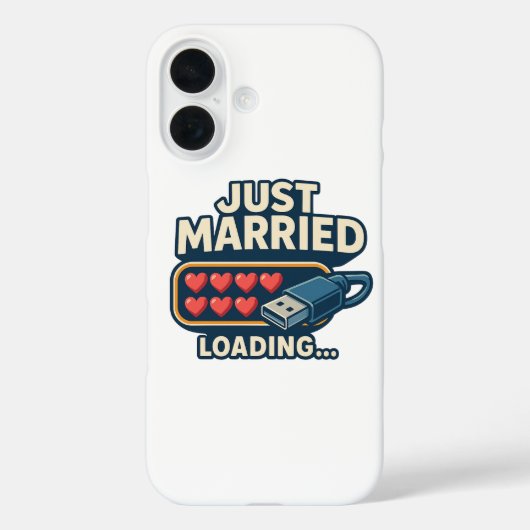 Just Married Loading – Grappige Tech Wedding Case-Mate iPhone Case (Achterkant)