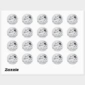 Just Married | personaliseren Ronde Sticker (Vel)