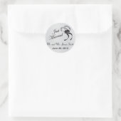 Just Married | personaliseren Ronde Sticker (Tas)