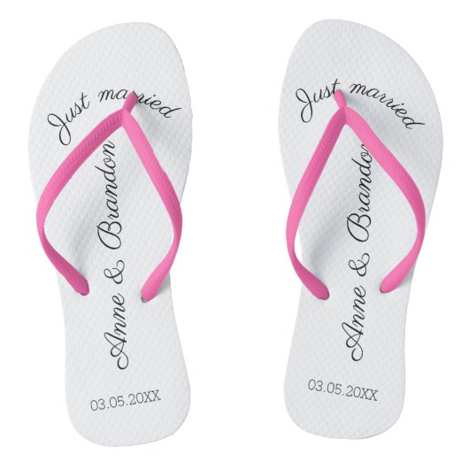 Just married personalisierbare teenslippers (Voetbed)