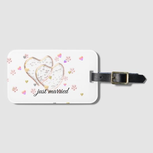 just married ,personalized bagagelabel (Voorkant (horizontaal))