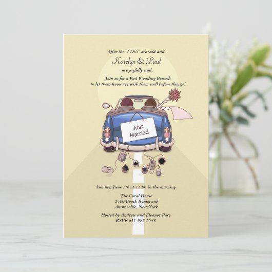 Just Married Post Mariage Brunch Invitation - crie (Debout devant)