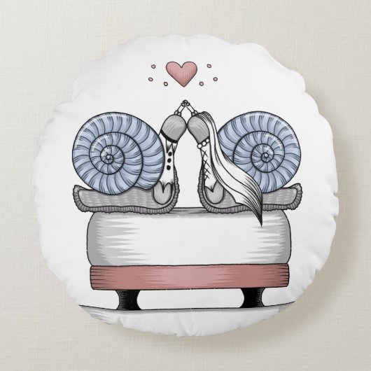 Just married rond kussen (Voorkant)