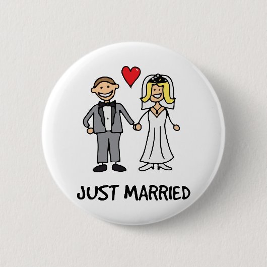Just married ronde button 5,7 cm (Voorkant)