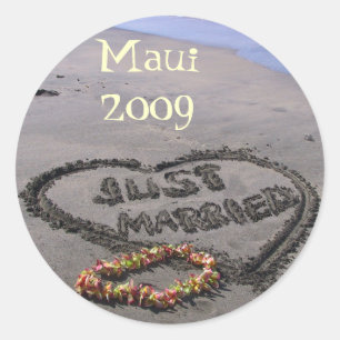 Just married ronde sticker