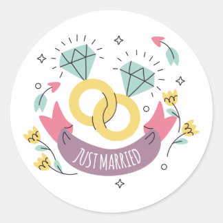 just married ronde sticker