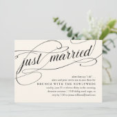 Just Married | Uitnodiging voor postweddenschappen (Staand voorkant)