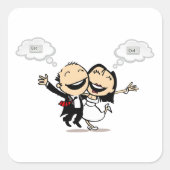 Just married vierkante sticker (Voorkant)