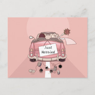 Just Married Wedding Aankondiging Liefde Briefkaar