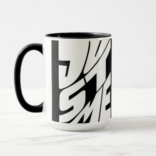 Just Me Zwart-wit typografie Ontwerp Mok