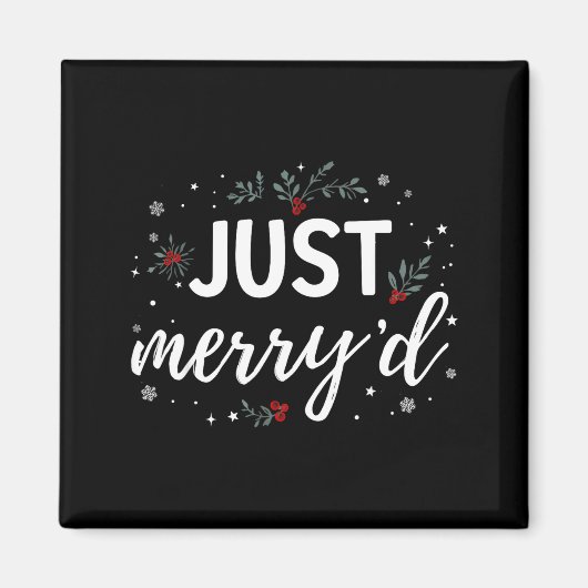 Just Merry'd Matching Christmas Wedding Party Marr Magneet (Voorkant)
