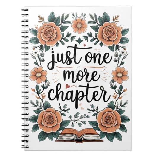 Just One More Chapter – Floral Book Lover Notitieboek (Voorkant)