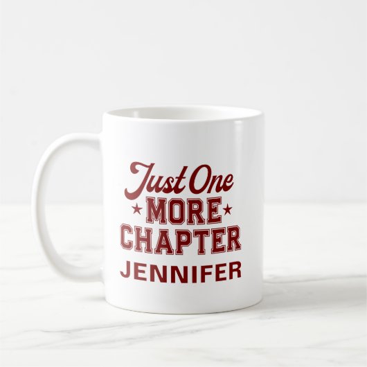 Just One More Chapter Mug Maroon Bookworm (Gauche)