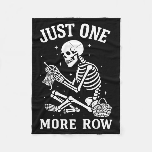 Just One More Row Crochet Skeleton Crocheting Knit Fleece Deken (Voorkant)