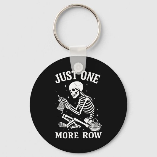 Just One More Row Crochet Skeleton Crocheting Knit Sleutelhanger (Voorkant)
