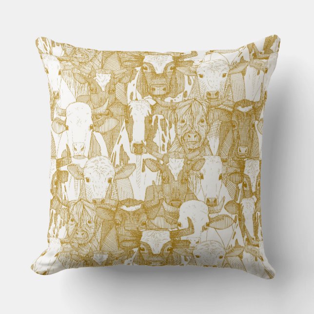 just ox classic gold white kussen (Voorkant)