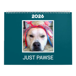 'Just Pawse – 2026' Huisdier Foto Minimalistische Kalender