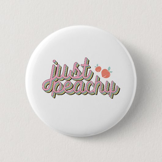 "Just Peachy" Cute Peach Ronde Button 5,7 Cm (Voorkant)