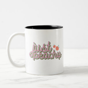 "Just Peachy" Cute Peach Tweekleurige Koffiemok