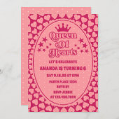 Just Peachy Queen of Heart Invitation d'anniversai (Devant / Derrière)