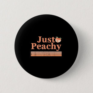 Just Peachy Summer Fruit Retro Graphic Ronde Button 5,7 Cm