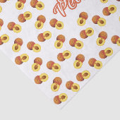 "Just Peachy"-typografie op het Perzikpatroon Tissuepapier (Detail)