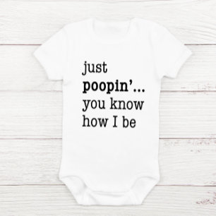 "Just Poopin..."Hilarische Baby uit één stuk Romper