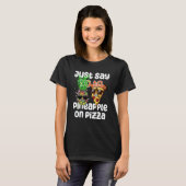 Just Say NO to Pineapple On Pizza Cool Graphic Col T-shirt (Voorkant volledig)