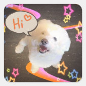 Just Saying "Hi" Vierkante Sticker (Voorkant)