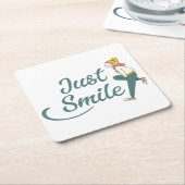 Just Smile Vierkante Kartonnen Onderzetter (Schuin)