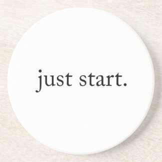 Just Start Inspirational Quote Sandstone Coaster Zandsteen Onderzetter