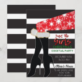 Just the Girls Christmas Cocktail Party Invitation (Devant / Derrière)