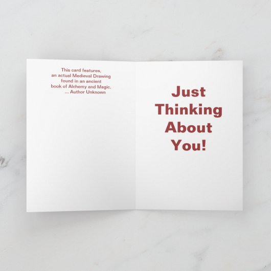 Just Thinking Of You! Medieval Greeting Kaart (Binnen)