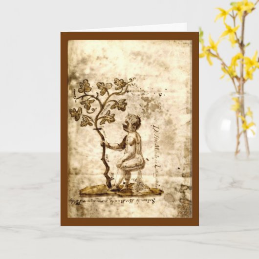 Just Thinking Of You! Medieval Greeting Kaart (Gele Bloem)