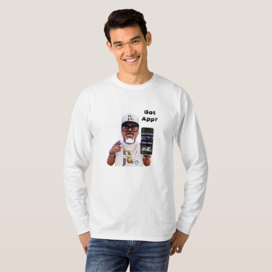 Just Vibin' Media "Got App" T-shirt met lange mouw (Voorkant volledig)