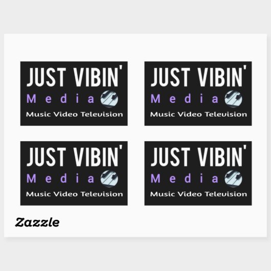 Just Vibin' Media Rectangle Stickers (Feuille)