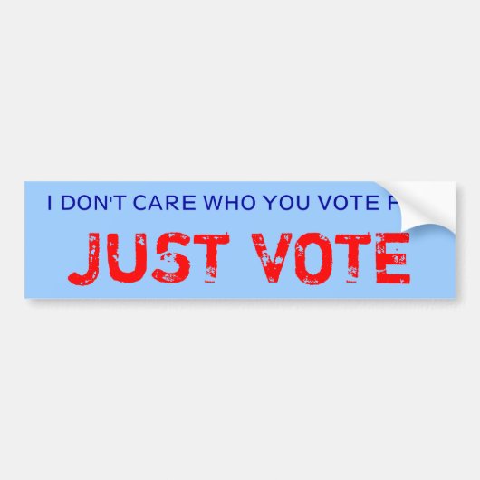 JUST VOTE bumpersticker (Voorkant)