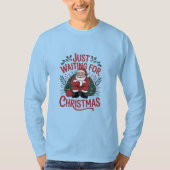 Just Waiting for Christmas Santa Men’s Tshirt (Voorkant)