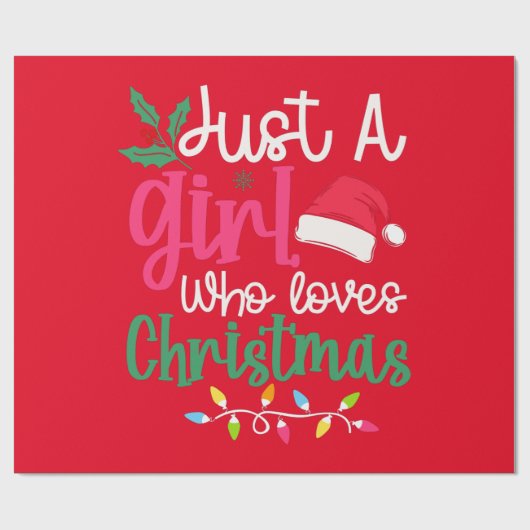 'JUSTA GIRL DIE VAN CHRISTMAS HOUDT' WRAPPINGPAPIE CADEAUPAPIER (Vlak)