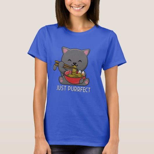 Juste À La Fois - Chat Manger Ramen T-shirt (Devant)