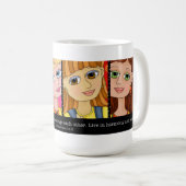 "Juste abeille 'n je tasse de café d'écriture (Devant droit)