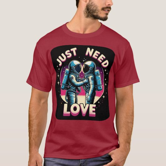 Juste besoin d'amour - T-shirt foncé (Devant)